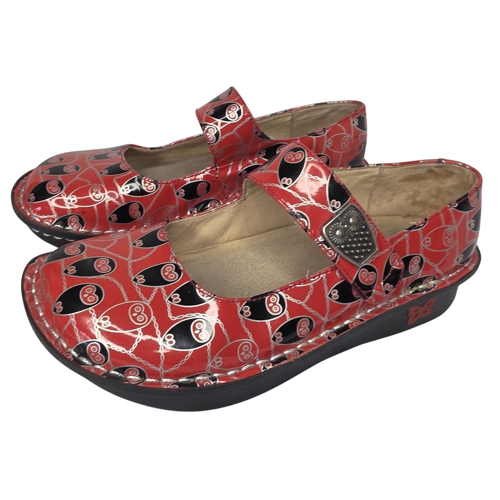 Alegria Paloma Red Owl Print Mary Jane Clogs ALG-PAL-328 Size 36 or Size 6 US